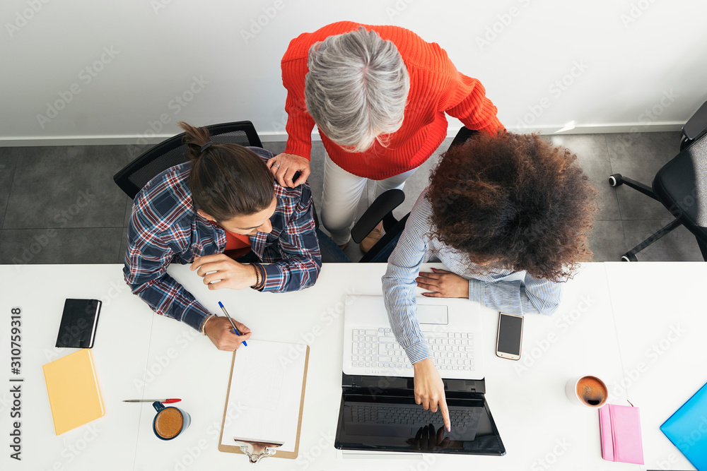 © Santi Nunez/Stocksy - Business group working in the office © Santi Nunez/Stocksy - Business group working in the office