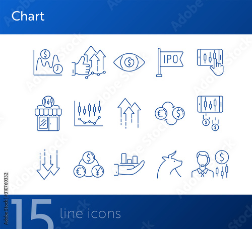 Chart line icon set