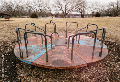 Old, Sad And Rusty Playground Equipment