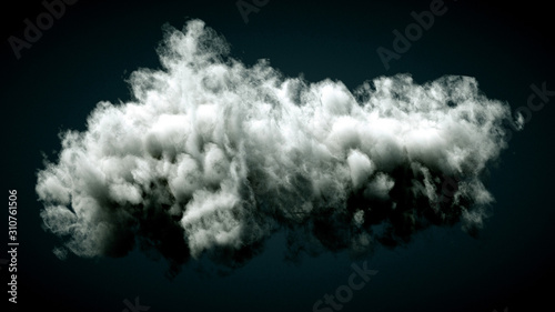 Cloud isolated, steam, smoke. 3d illustration, 3d rendering.