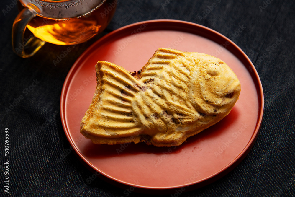 Taiyaki is Japanese traditional fish shaped cake with sweet red bean