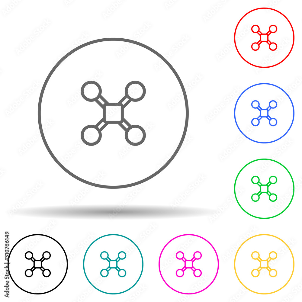 drone multi color style icon. Simple thin line, outline vector of drones icons for ui and ux, website or mobile application drone multi color style icon. Simple thin line, outline vector of drones icons for ui and ux, website or mobile application