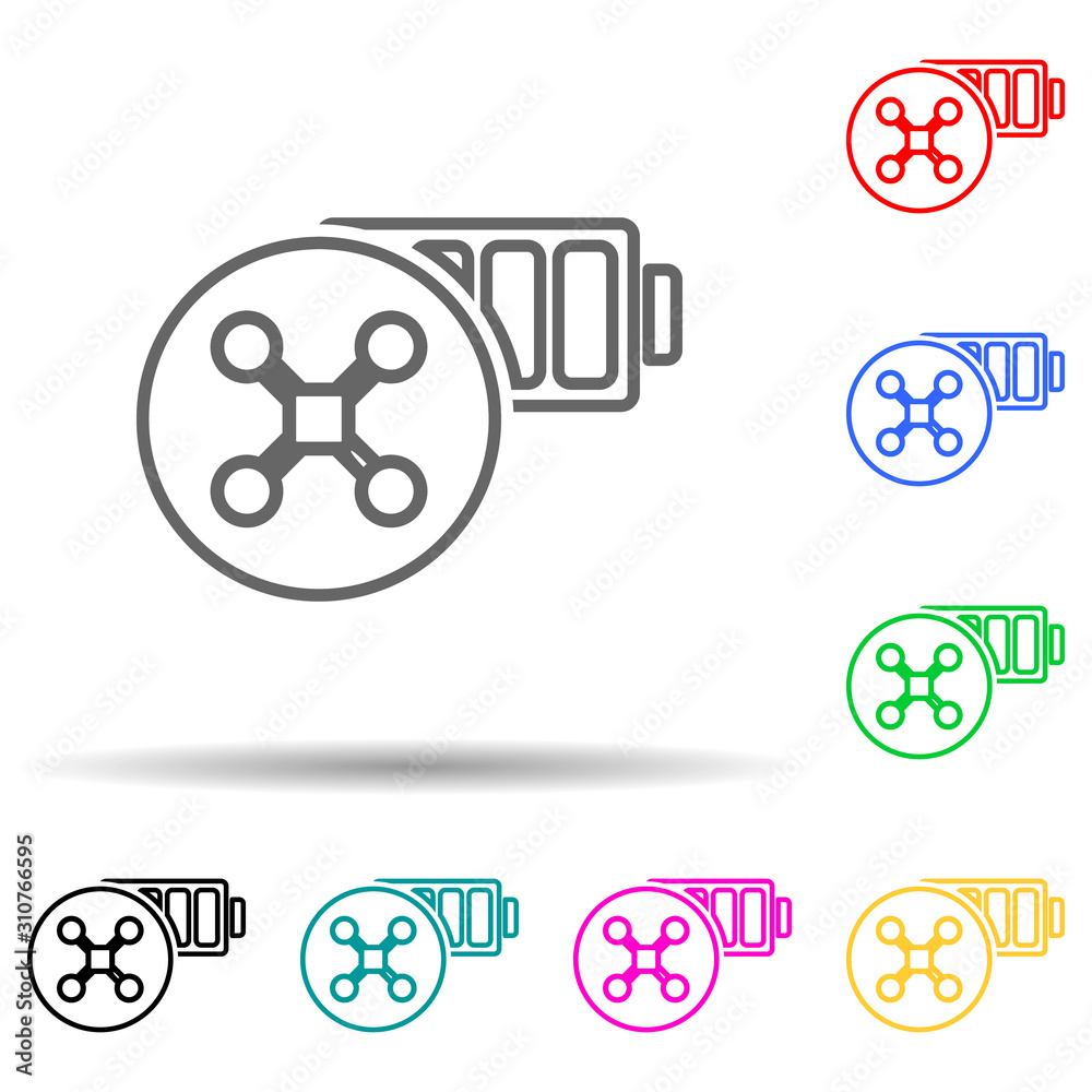 charging a drone multi color style icon. Simple thin line, outline vector of drones icons for ui and ux, website or mobile application charging a drone multi color style icon. Simple thin line, outline vector of drones icons for ui and ux, website or mobile application