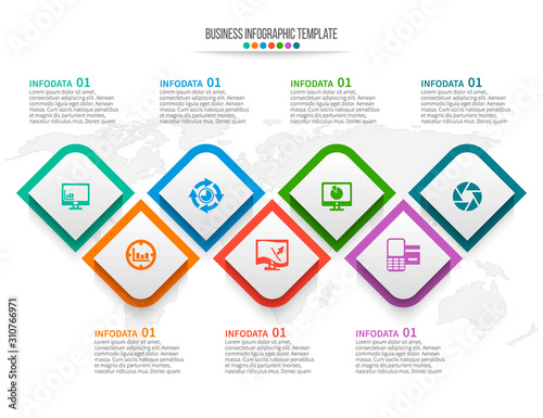 Abstract 3D Paper Infographics. Business template .Vector illustration