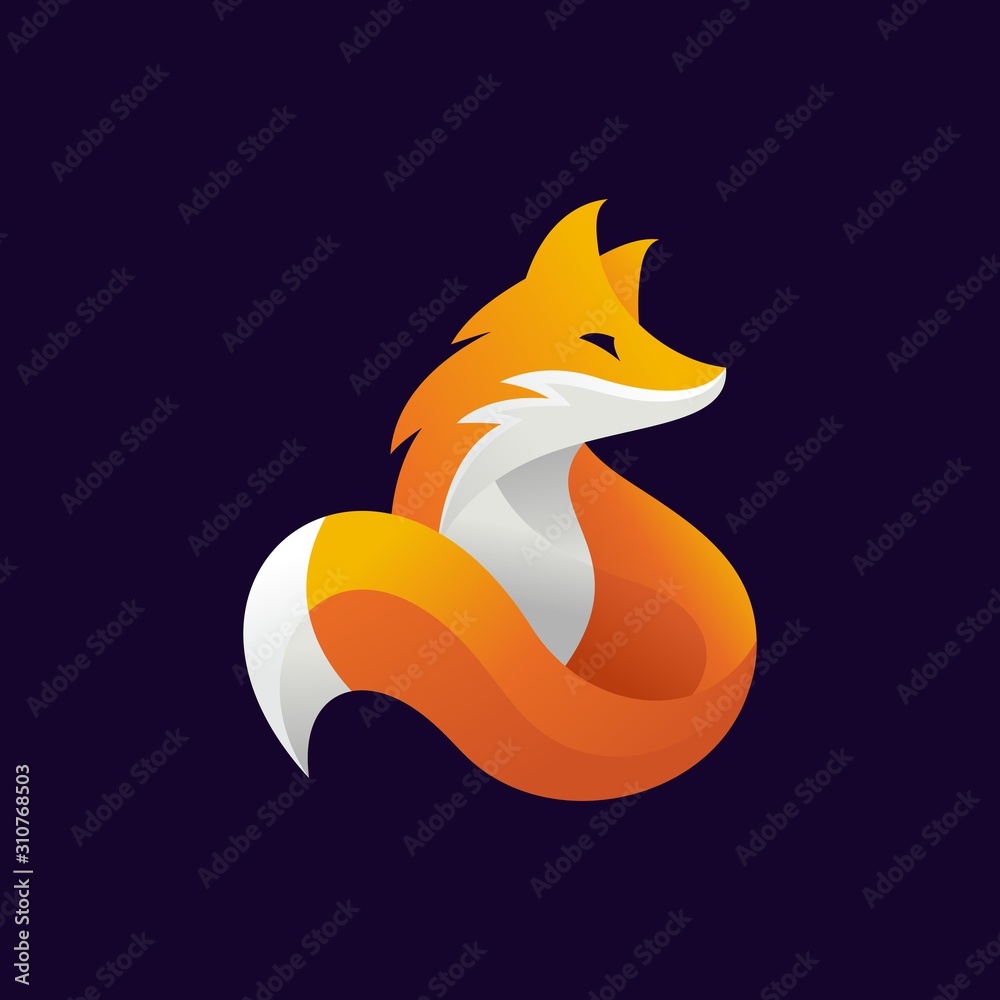 Obraz premium Creative Colorful Fox Logo Vector Illustration