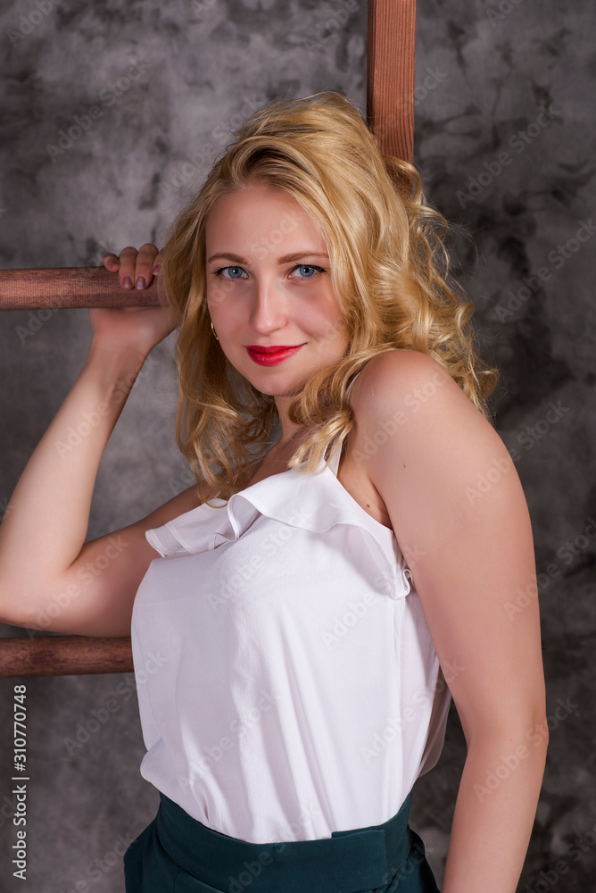 smiling young blonde smiling young blonde