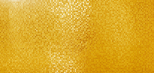 wall and floor gold yellow mosaic tiles