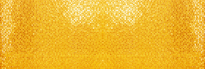 wall and floor gold yellow mosaic tiles