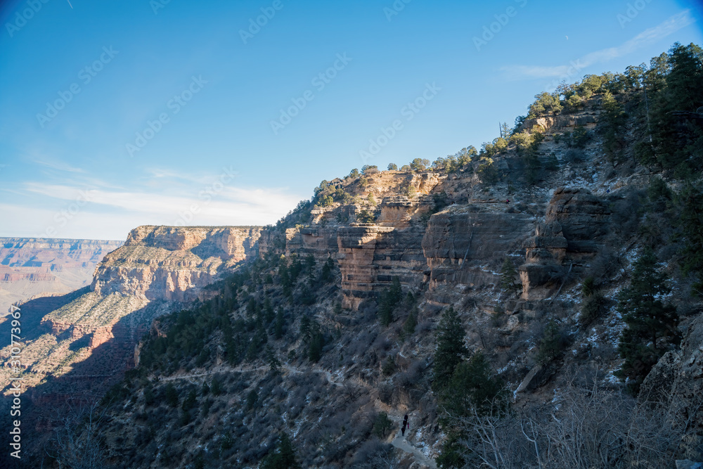 Beautiful landscape of the Bright Angel Trail, Grand Canyon National Park Beautiful landscape of the Bright Angel Trail, Grand Canyon National Park