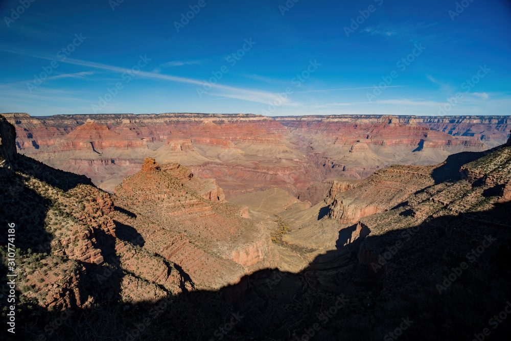 Beautiful landscape of the Bright Angel Trail, Grand Canyon National Park