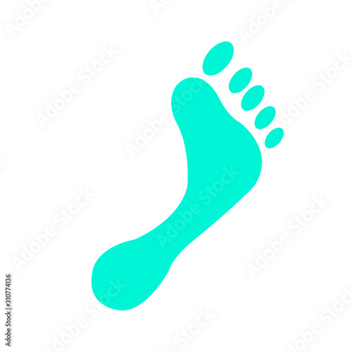 Print of human foot isolated
