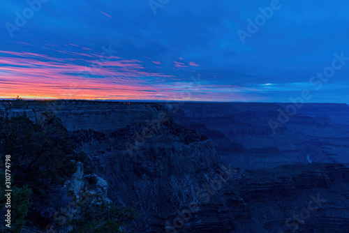 Beautiful sunset landscape of the Grand Canyon National Park