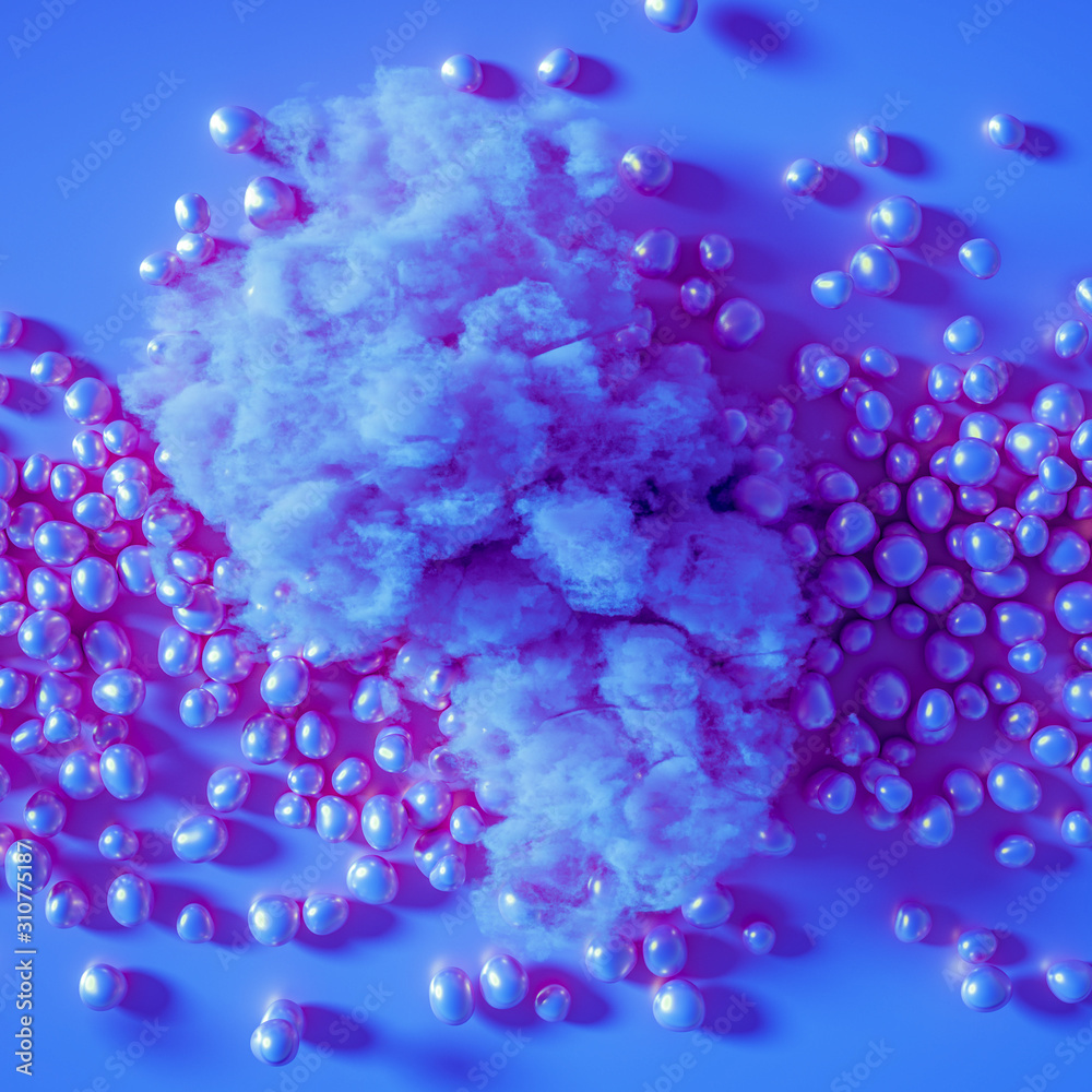 Beautiful background with beads, particles and simulation. 3d illustration, 3d rendering. Beautiful background with beads, particles and simulation. 3d illustration, 3d rendering.
