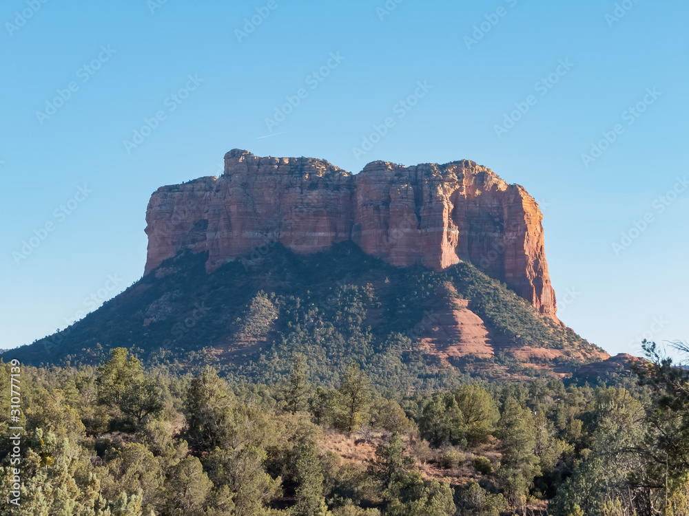 Sunny view of the beautiful Bell Rock, landscape of Sedona