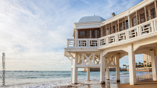 Balneario de la Playa de La Caleta beach in Cadiz, Andalucia, Spain photo