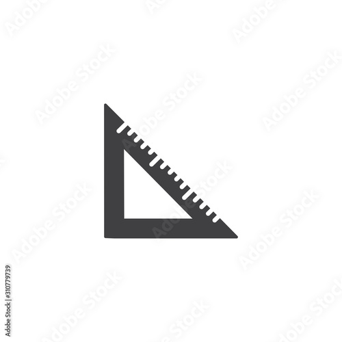 triangle ruler icon, centimeter icon