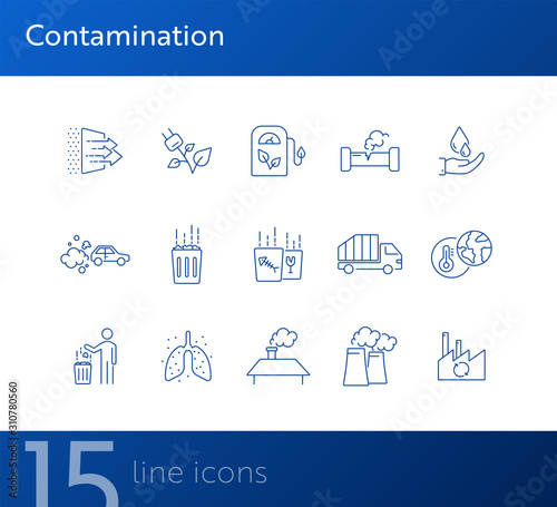 Contamination icons. Set of line icons.