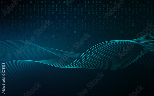 Binary code background with a high tech stream of information 