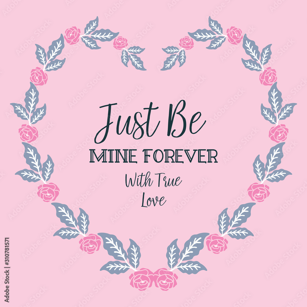Template design be mine, with wreath frame pattern pink seamless. Vector