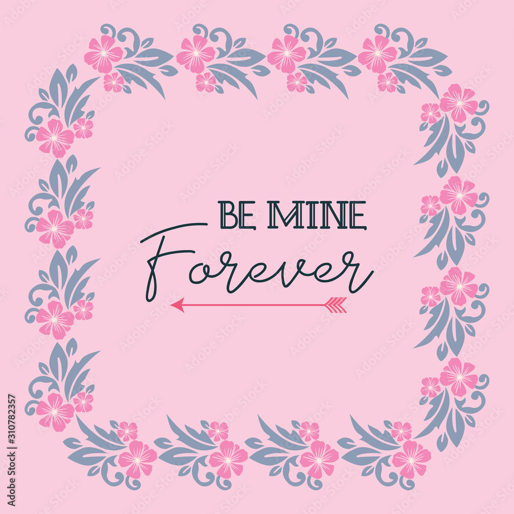 Elegant leaf and flower frame decor, for card pattern be mine. Vector