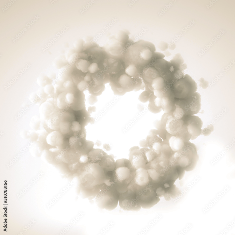 Obraz premium Cloud isolated, steam, smoke. 3d illustration, 3d rendering.