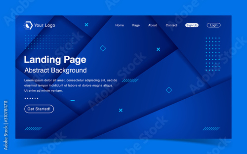 Website Landing Page Template With Abstract Background