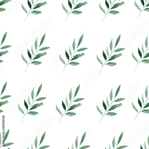 Floral seamless pattern.Colorful floral pattern with wild flowers and herbs on a white background  drawing watercolor.  Fabric wallpaper print texture.