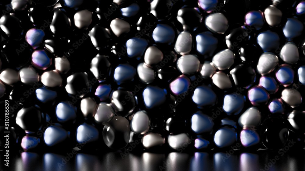Beautiful background with beads, particles and simulation. 3d illustration, 3d rendering. Beautiful background with beads, particles and simulation. 3d illustration, 3d rendering.