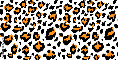 Leopard or jaguar print seamless pattern  textured fashion print  abstract safari background for fabric  textile. Effect of big tropical wild cat fur  spots stylized. Wild cat animal print  safari art