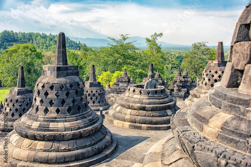 Borobudur buddhist monument in Central Java, Indonesia