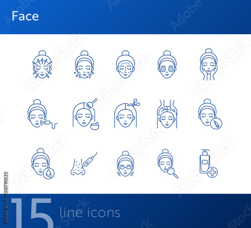 Face line icon set