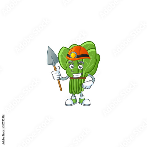 Cool Miner spinach cartoon character design style