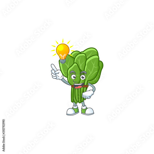 Have an idea cute gesture spinach on a cartoon style