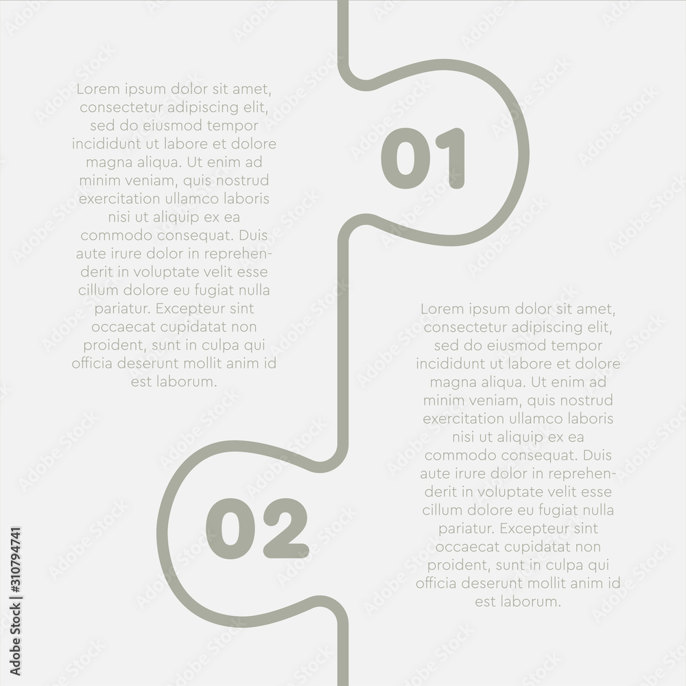 Two options puzzle jigsaw diagram for infographic Two options puzzle jigsaw diagram for infographic