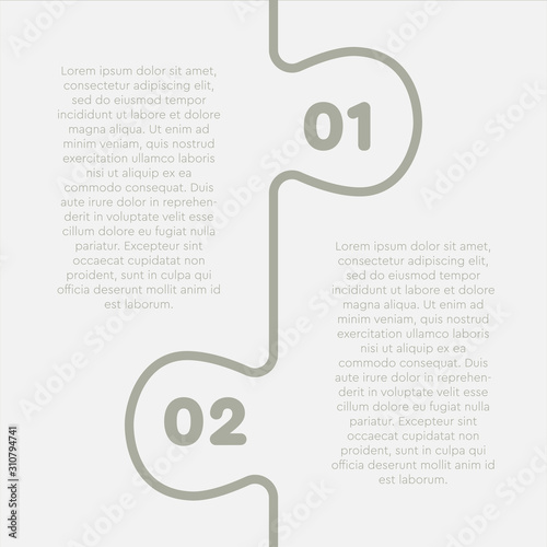 Two options puzzle jigsaw diagram for infographic