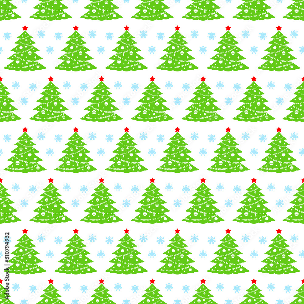 Christmas tree vector seamless pattern christmas background