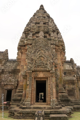 Buriram Thailand-December 8  2019   Relief of gods at Phnom Rung  Buriram s Khmer temple on volcano  in Thailand