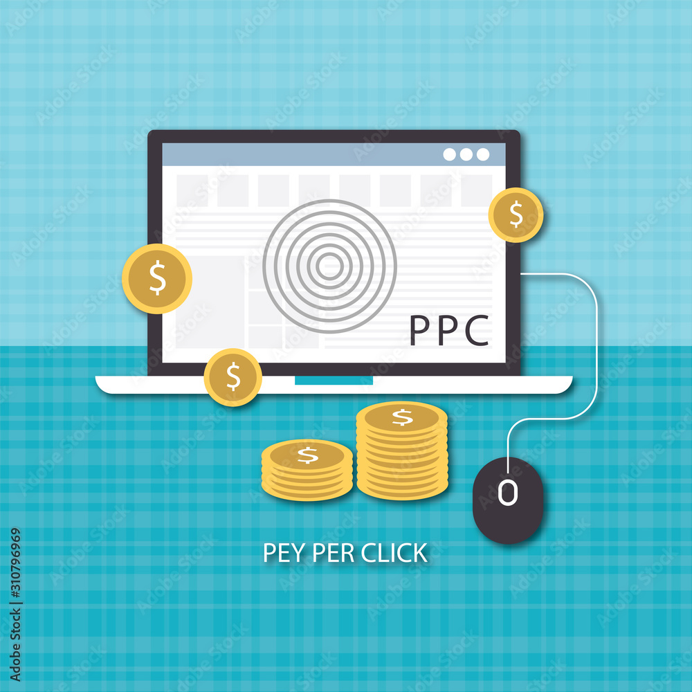 Pay Per Click internet marketing concept Pay Per Click internet marketing concept
