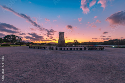 Cheomseongdae in the morning, the oldest observatory in Gyeongju, South Korea