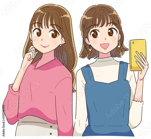 女の子のイラスト アニメ かわいい 若い