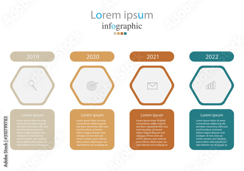 Vector Infographic label design template with icons and 4 options or steps. Can be used for process diagram, presentations, workflow layout, banner, flow chart, info graph.
