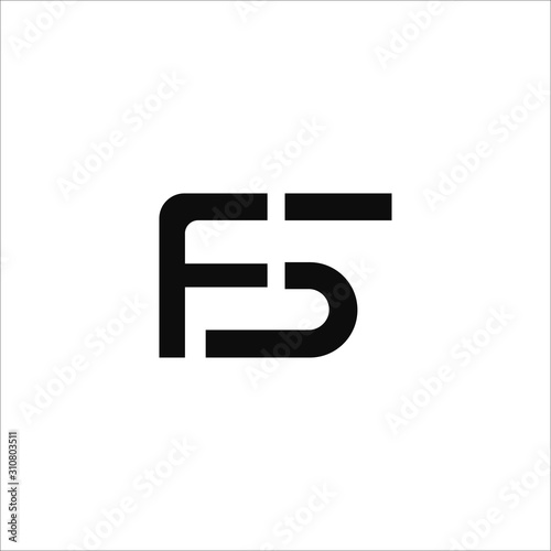 initial letter  fs or sf logo vector design