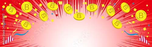 赤背景　ビットコイン還元祭に使える背景素材　モバイルバナーサイズ
