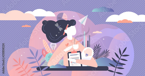 Multitasking busy mom and business woman, vector illustration concept