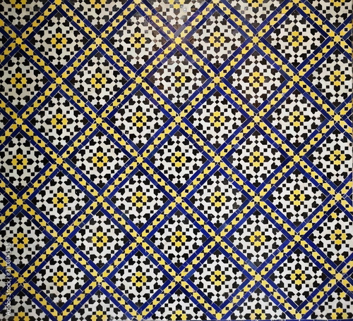 Tile work from Dar El Bacha  Marrakech  Morocco 
