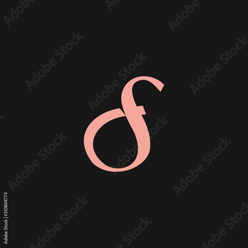 initial letter  fs or sf logo vector design