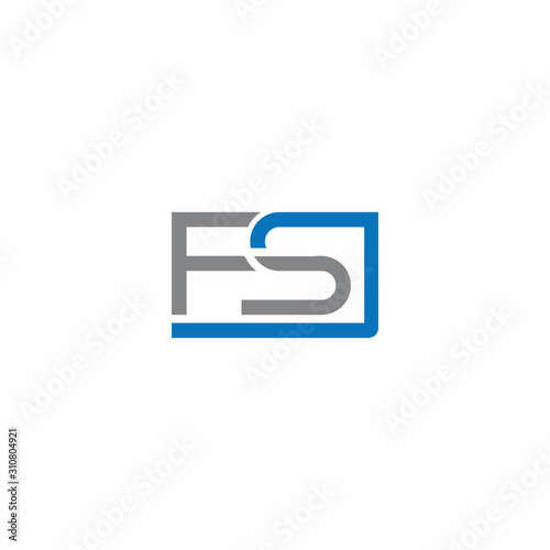 initial letter  fs or sf logo vector design