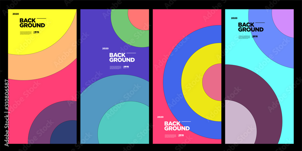New 2020 Cover and Poster Design Template for Magazine. Trendy Abstract Colorful Geometric and Curve Vector Illustration Collage with Typography for Cover, book, social media story, and Page Layout De New 2020 Cover and Poster Design Template for Magazine. Trendy Abstract Colorful Geometric and Curve Vector Illustration Collage with Typography for Cover, book, social media story, and Page Layout De