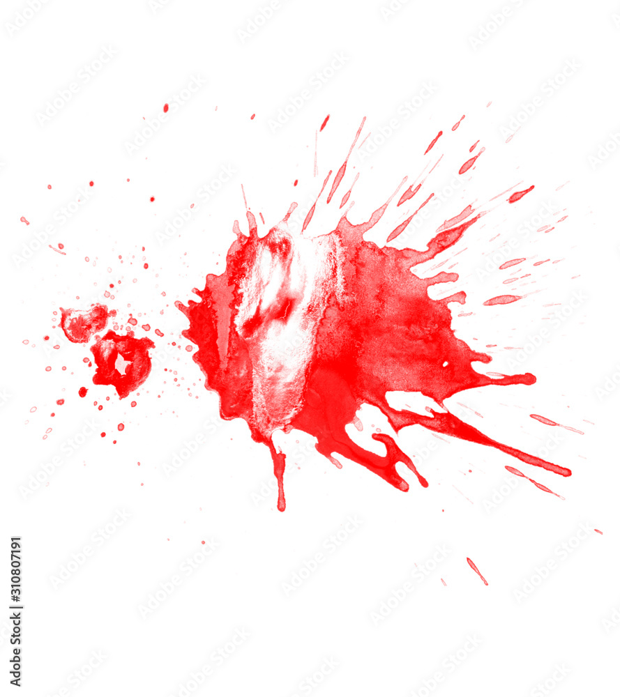 Abstract red watercolor splash brush. Red illustration. Red splatter brush