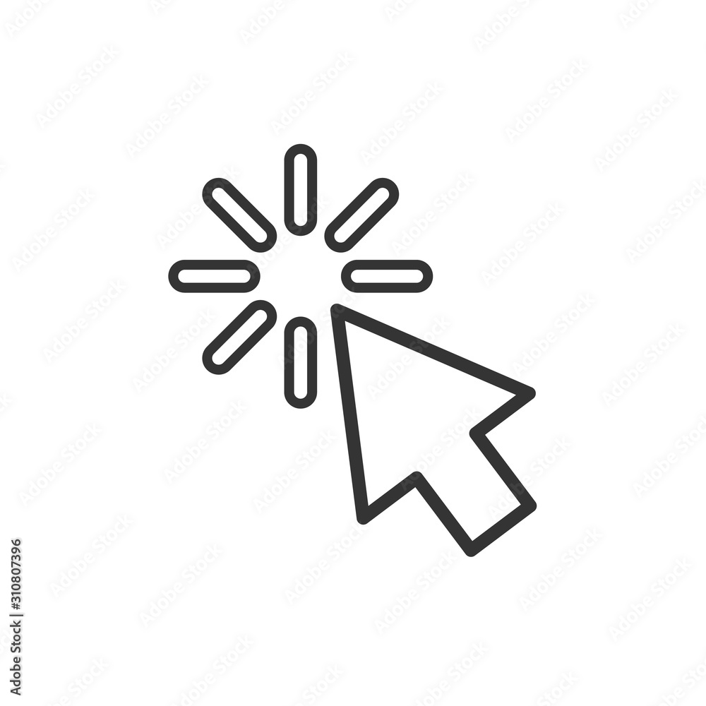Click icon, Click icon vector, in trendy flat style isolated on white background. Click icon image, Click icon illustration Click icon, Click icon vector, in trendy flat style isolated on white background. Click icon image, Click icon illustration